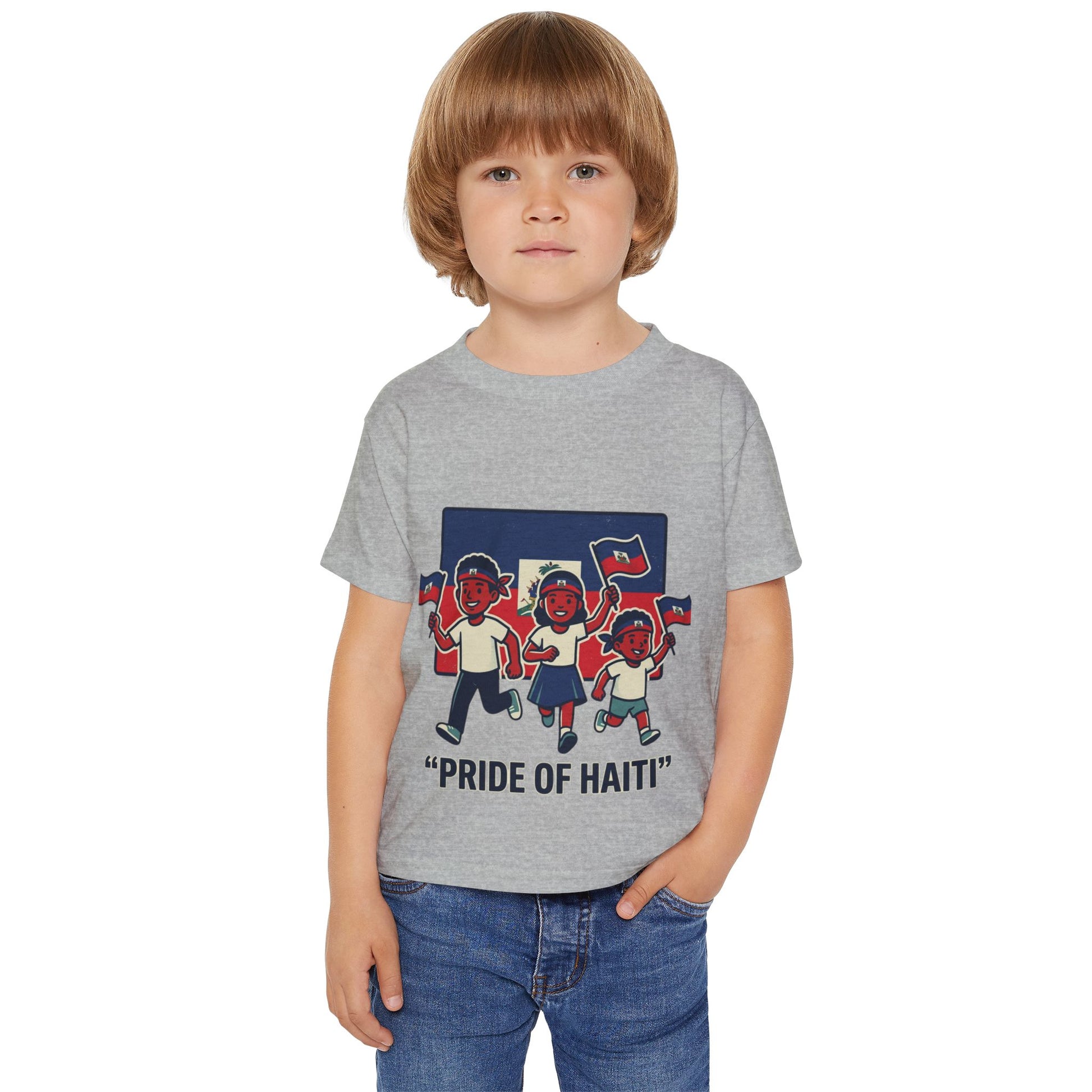 Toddler T-Shirt — “Pride of Haiti” Kids Graphic Tee (Patriotic Haiti Flag Design)