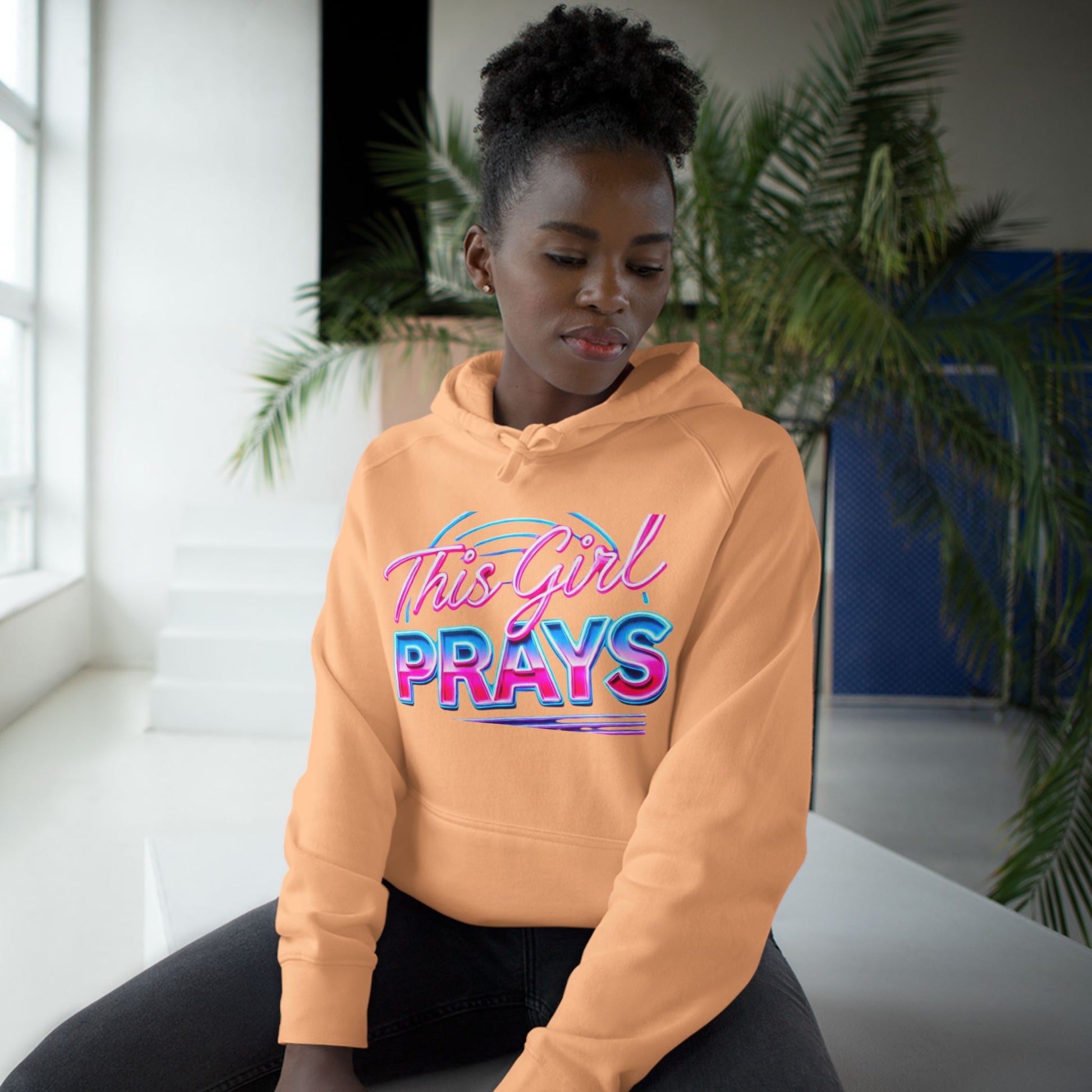This Girl Prays Hoodie — Women's Faith Graphic Hoodie