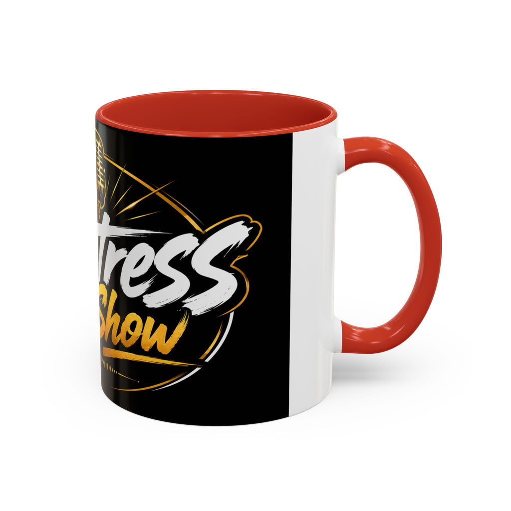 Accent Coffee Mug — '2-Stream Show' Black & Gold Podcast Logo Coffee Mug (11/15 oz)