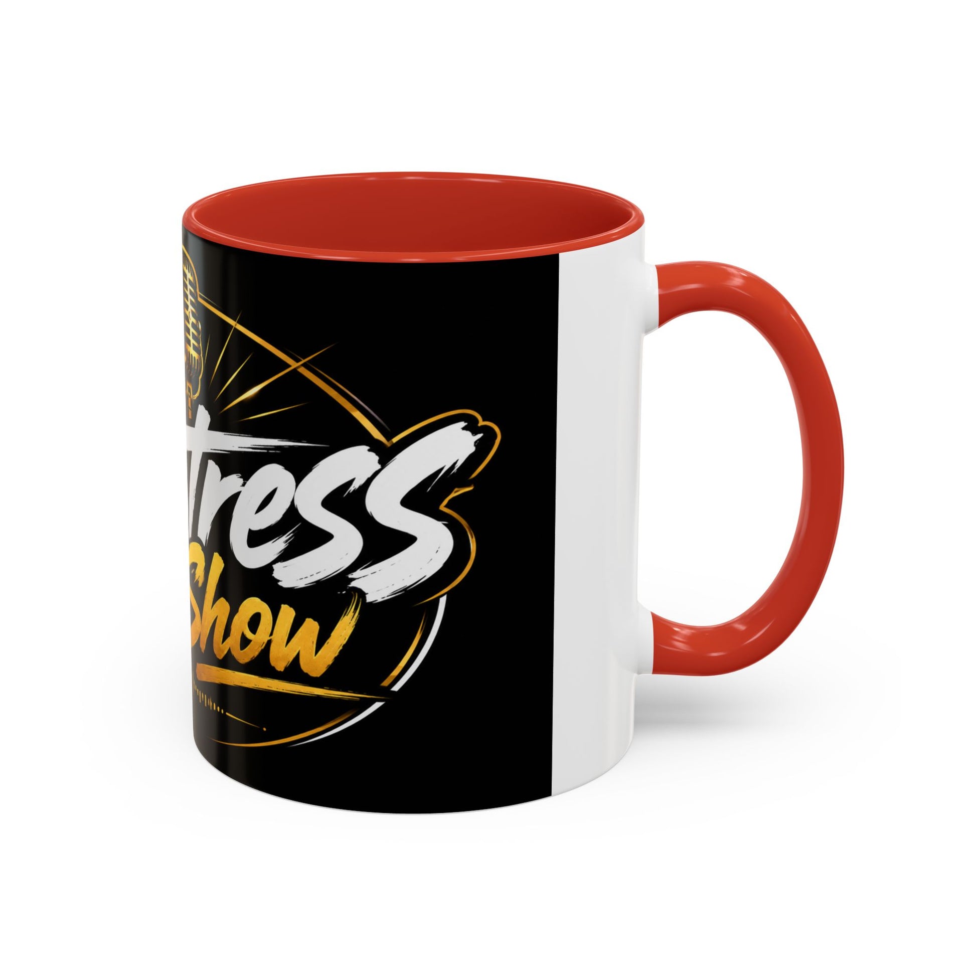 Accent Coffee Mug — '2-Stream Show' Black & Gold Podcast Logo Coffee Mug (11/15 oz)