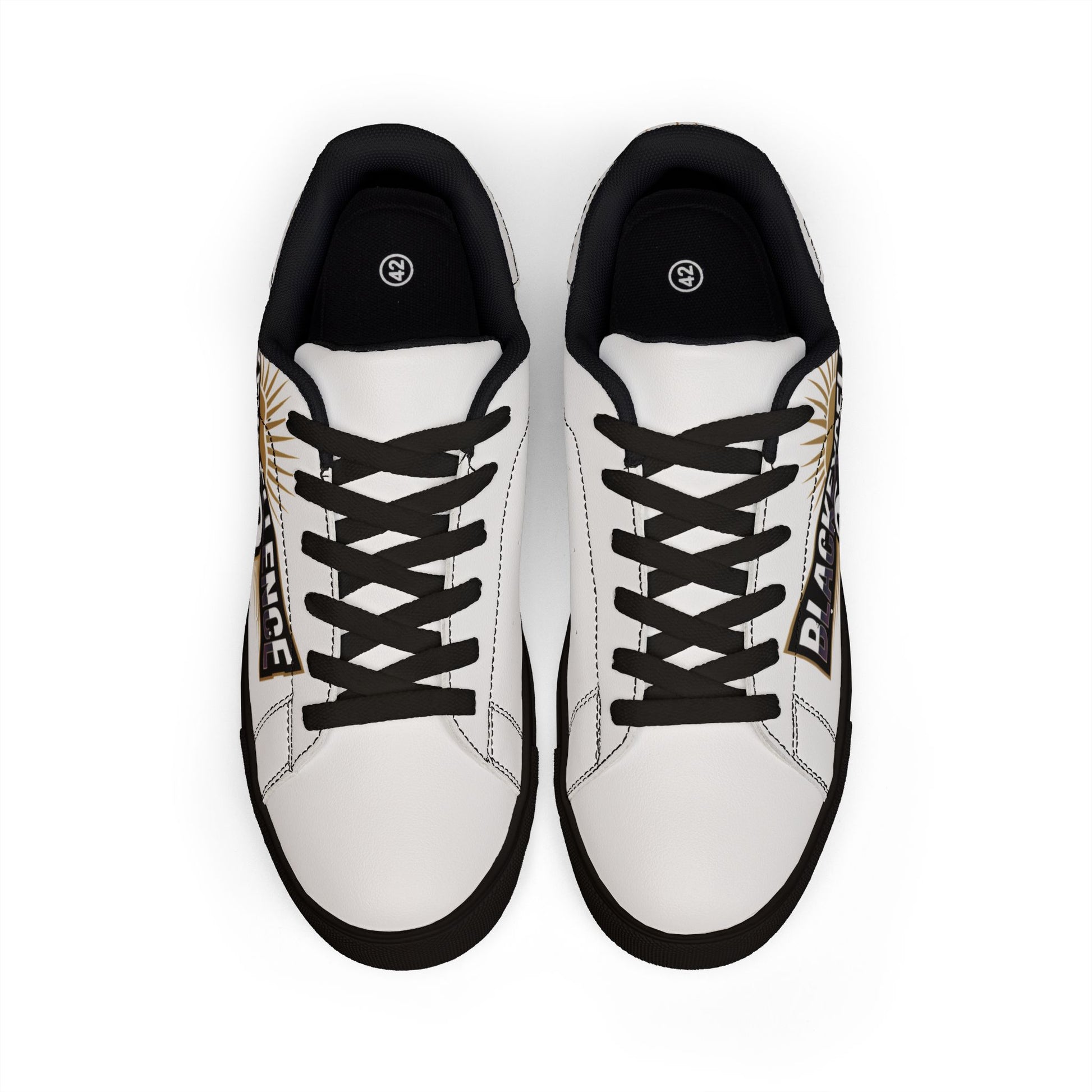 Women's Low-Top Leather Sneakers — "Black Excellence 500" Retro Logo