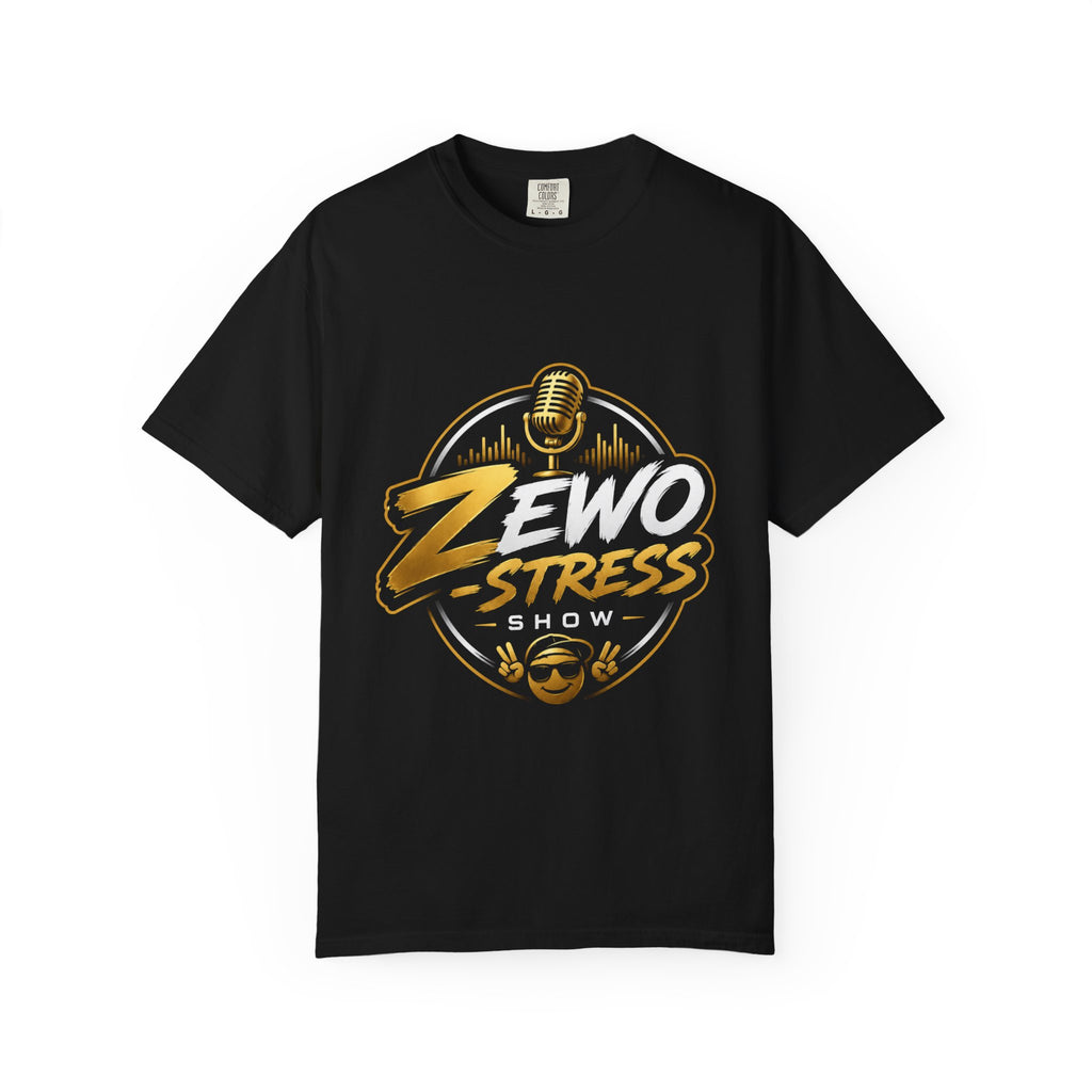 Z-Stress Podcast Logo T-Shirt — Relaxed Microphone Graphic Tee