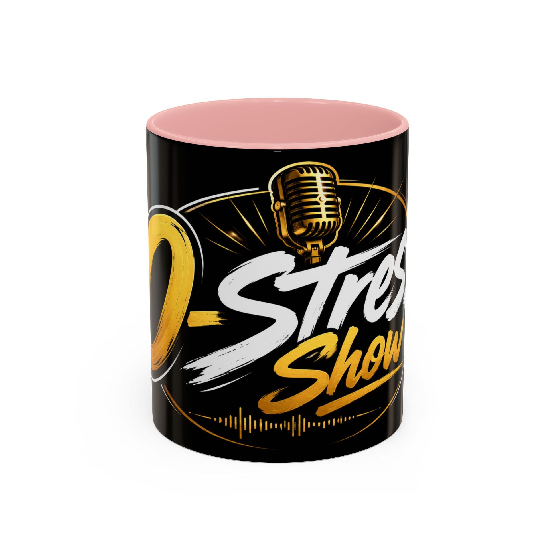 Accent Coffee Mug — '2-Stream Show' Black & Gold Podcast Logo Coffee Mug (11/15 oz)