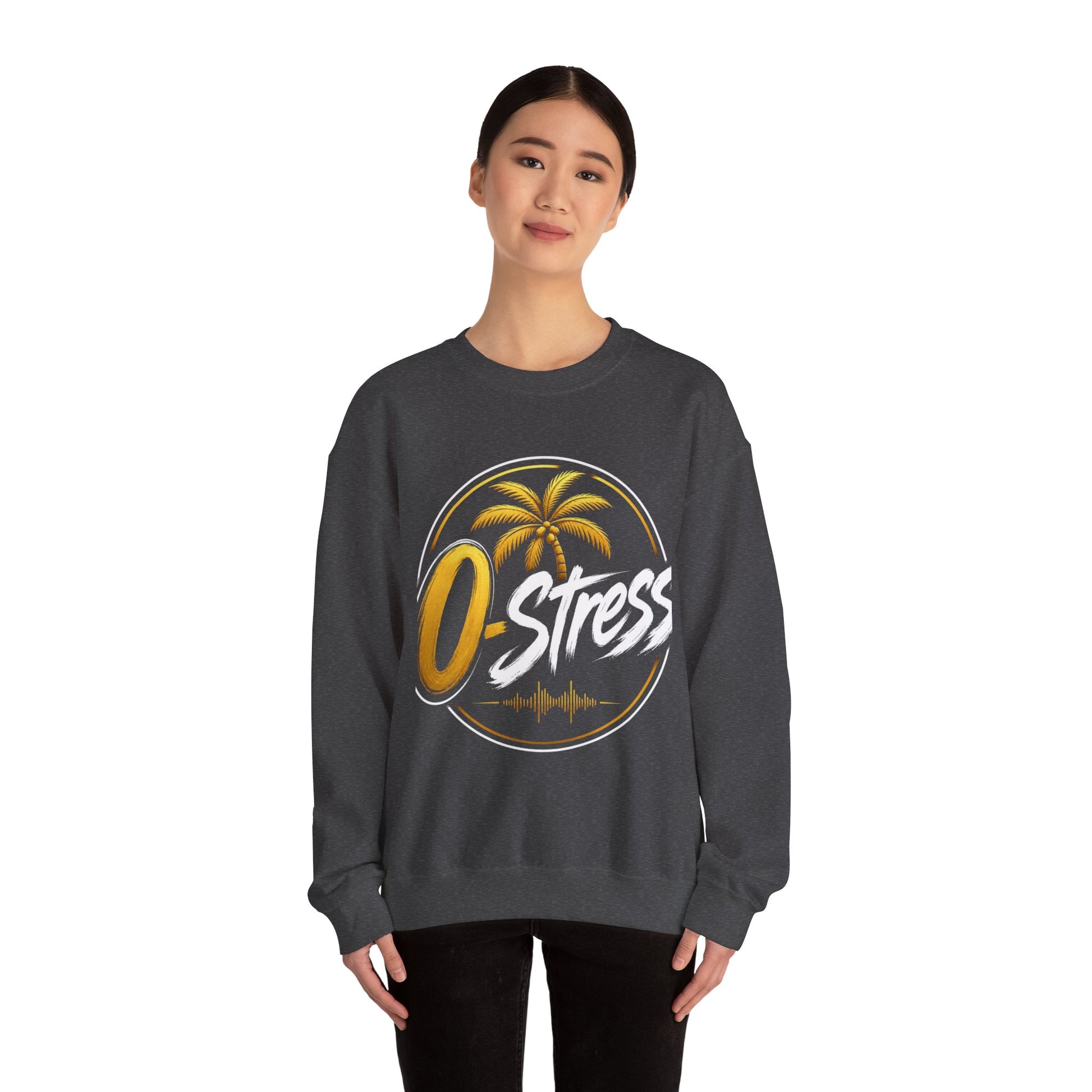 Palm Sunset Crewneck Sweatshirt — Gold Palm Circle Graphic