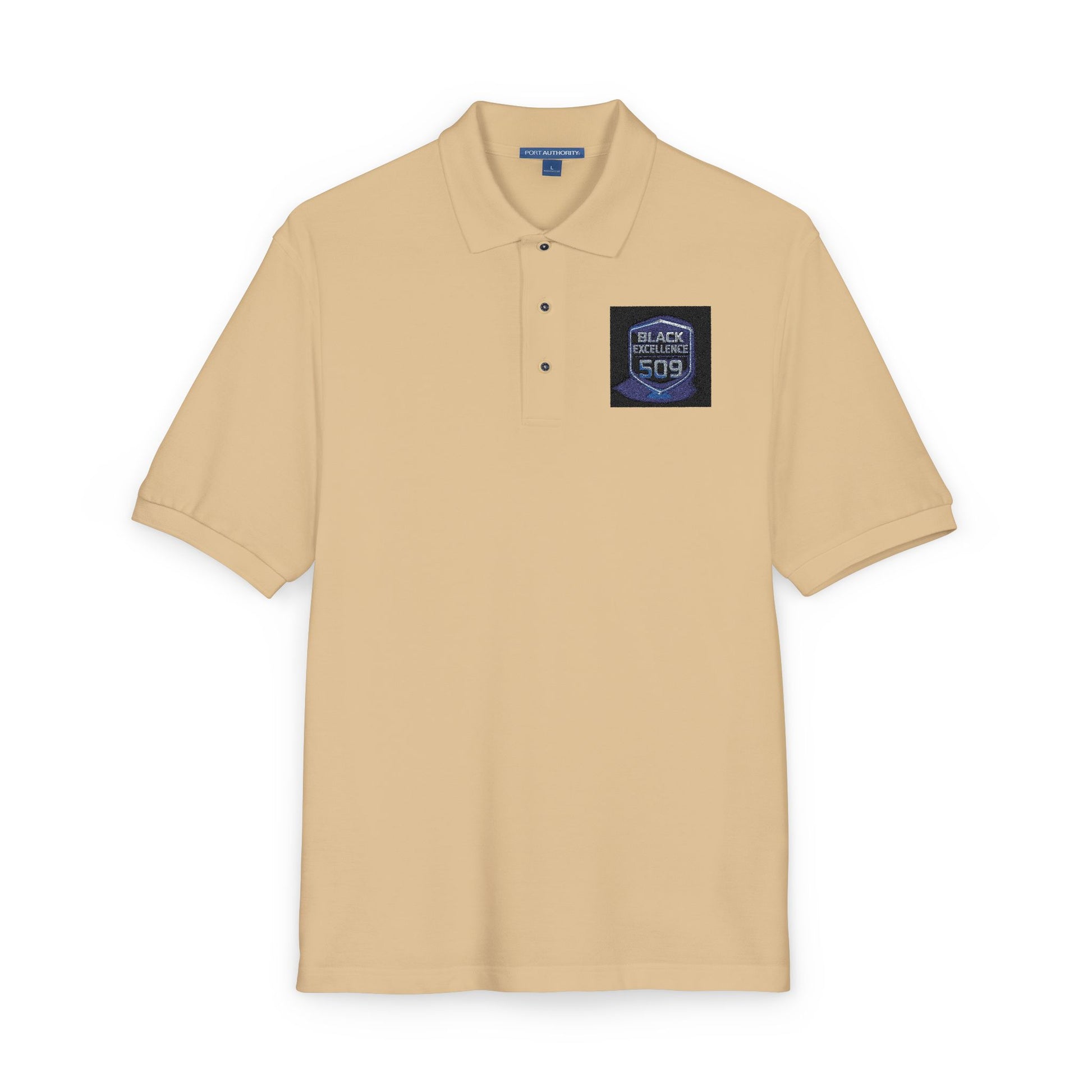 Embroidered 'Stay Weird' Blue Galaxy Polo