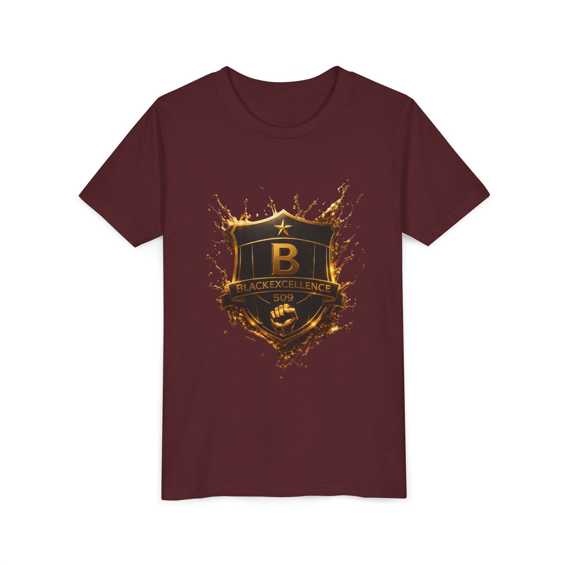 Youth Tee - Blackeyz Defense Gold Shield Graphic