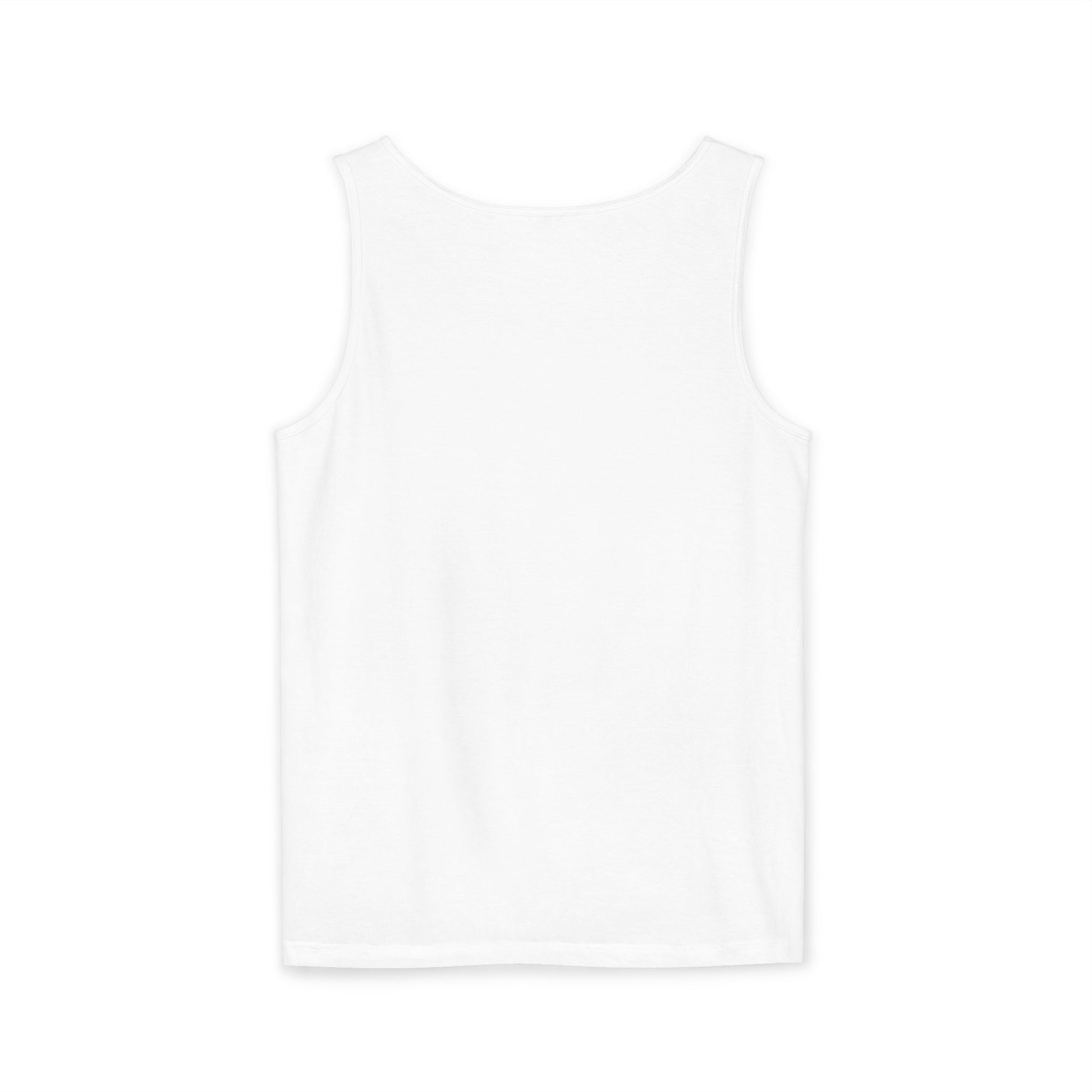 Palm Oasis Tank Top — Golden Tropical Graphic Summer Tee