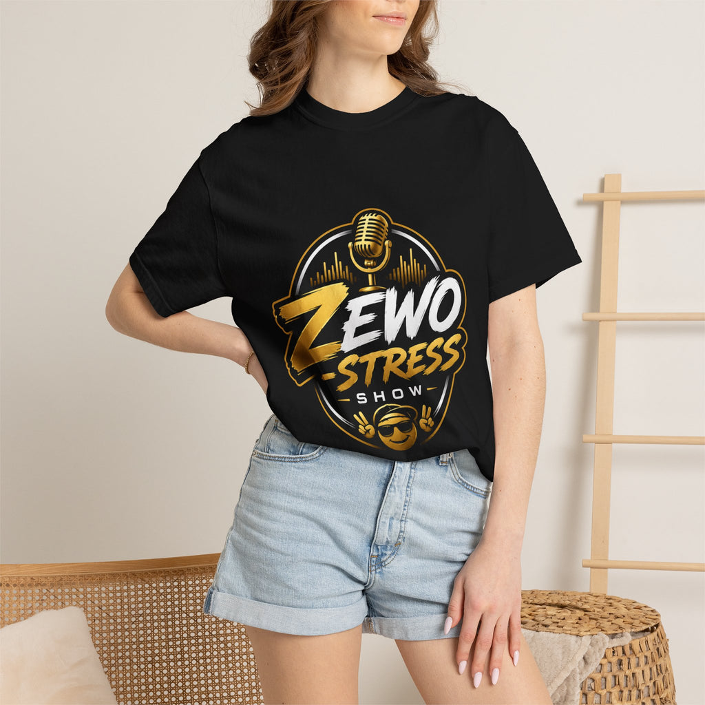 Z-Stress Podcast Logo T-Shirt — Relaxed Microphone Graphic Tee