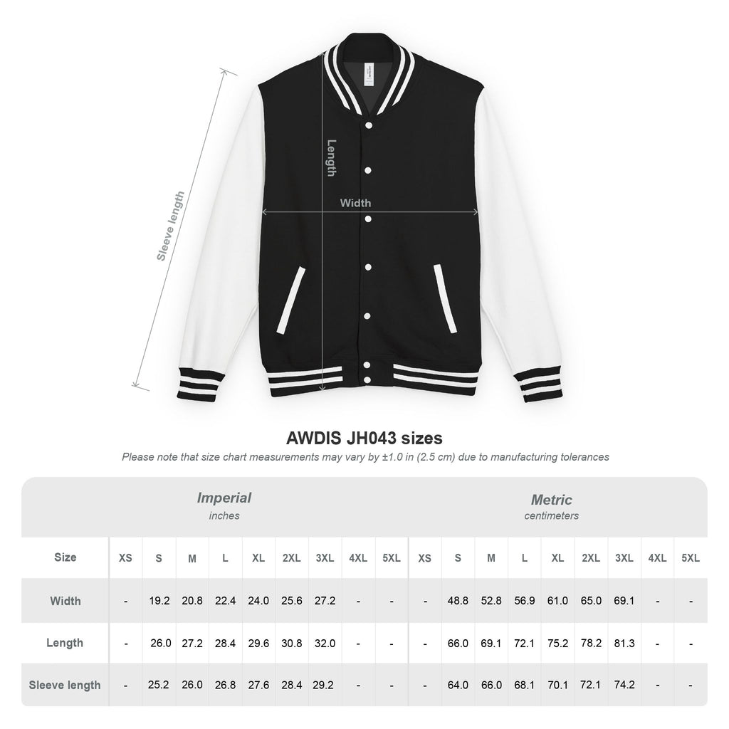 Unisex Heavyweight Letterman Jacket - Fear Control Crown Design, Sporty Outerwear, Casual Fashion, Unique Gifts for Him/Her, College & [...]