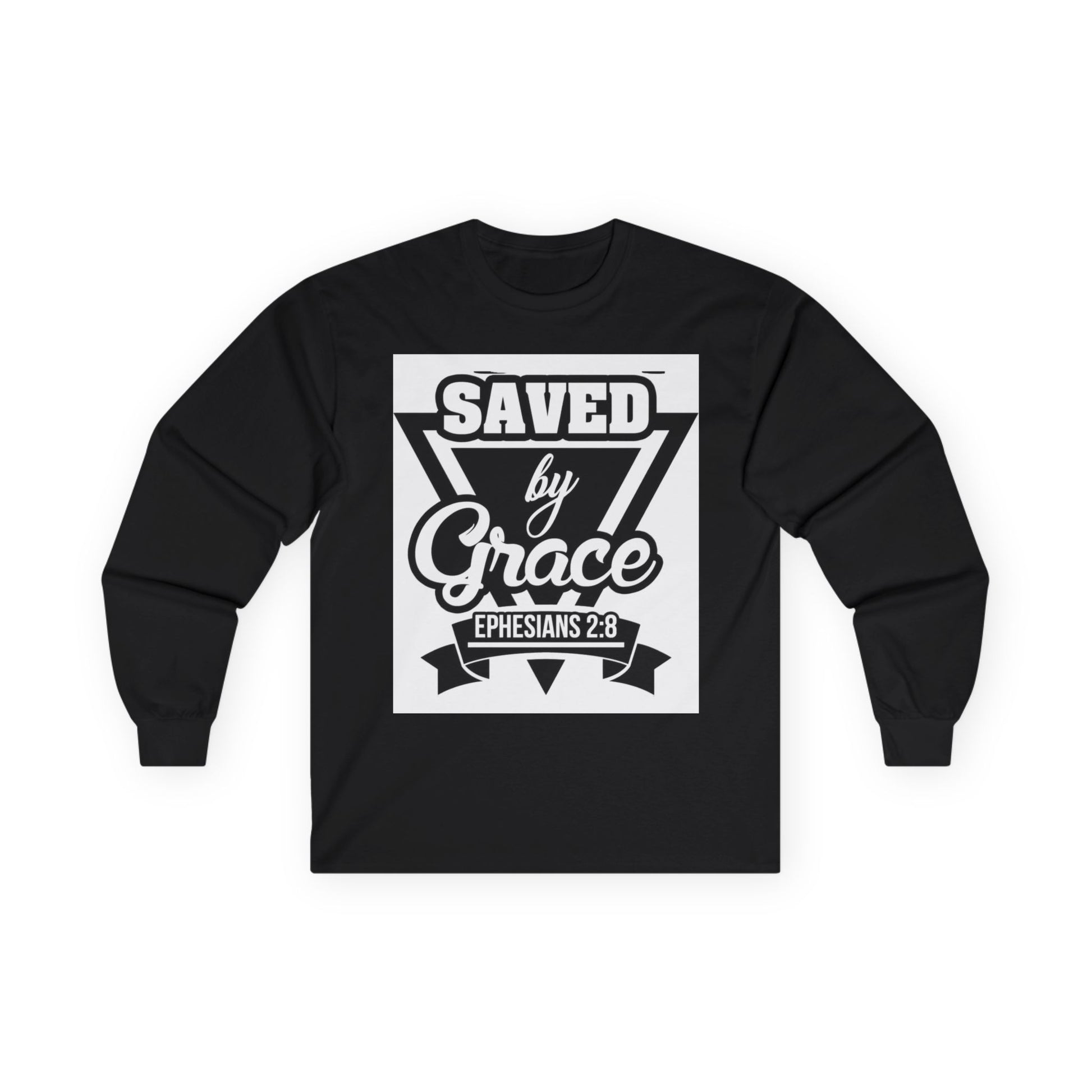 Christian Long Sleeve Tee - Saved by Grace, Faith Shirt, Religious Apparel, Gift for Believers, Ephesians 2:8