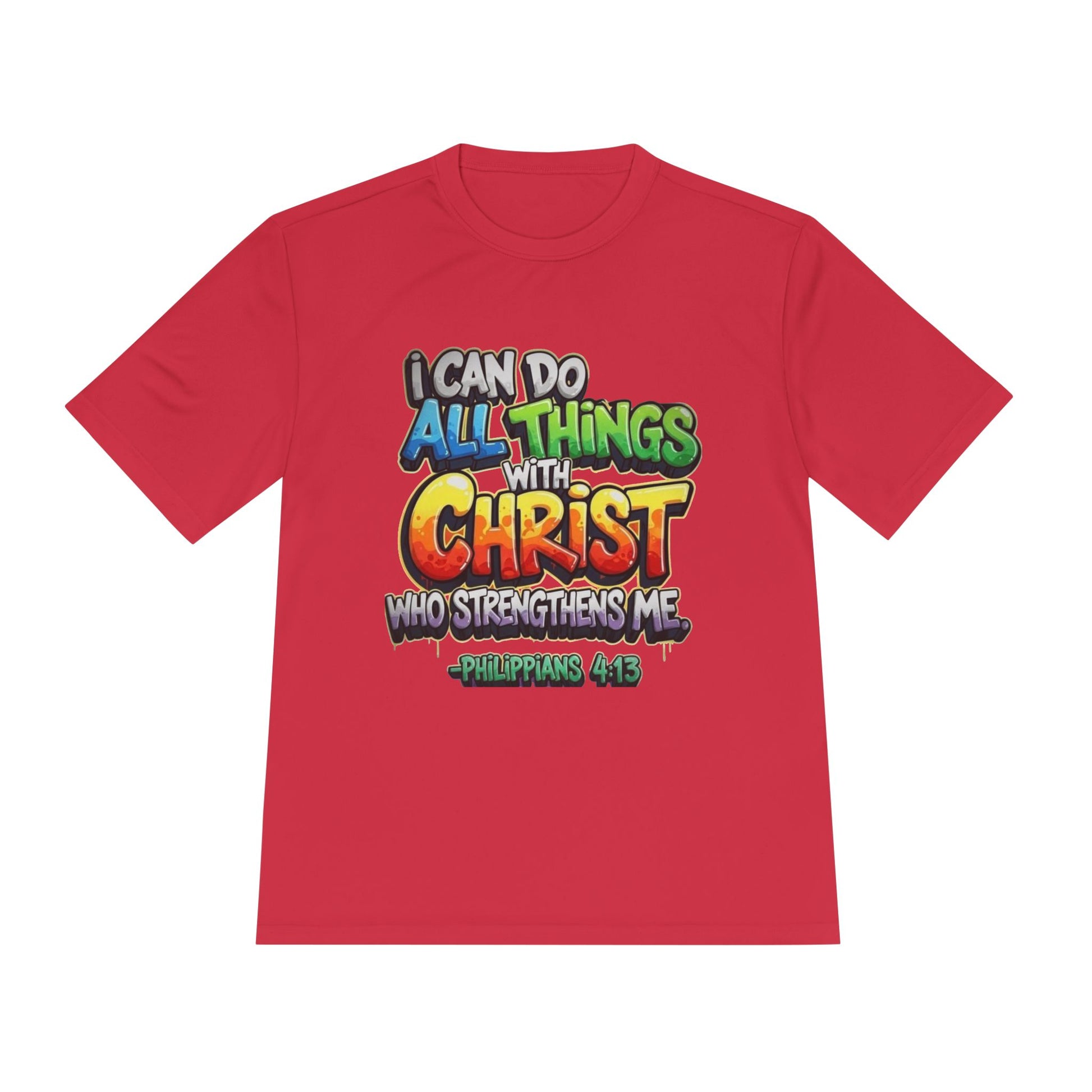 Christian Graphic Tee — "I Can Do All Things With Christ" Philippians 4:13 Moisture-Wicking Shirt