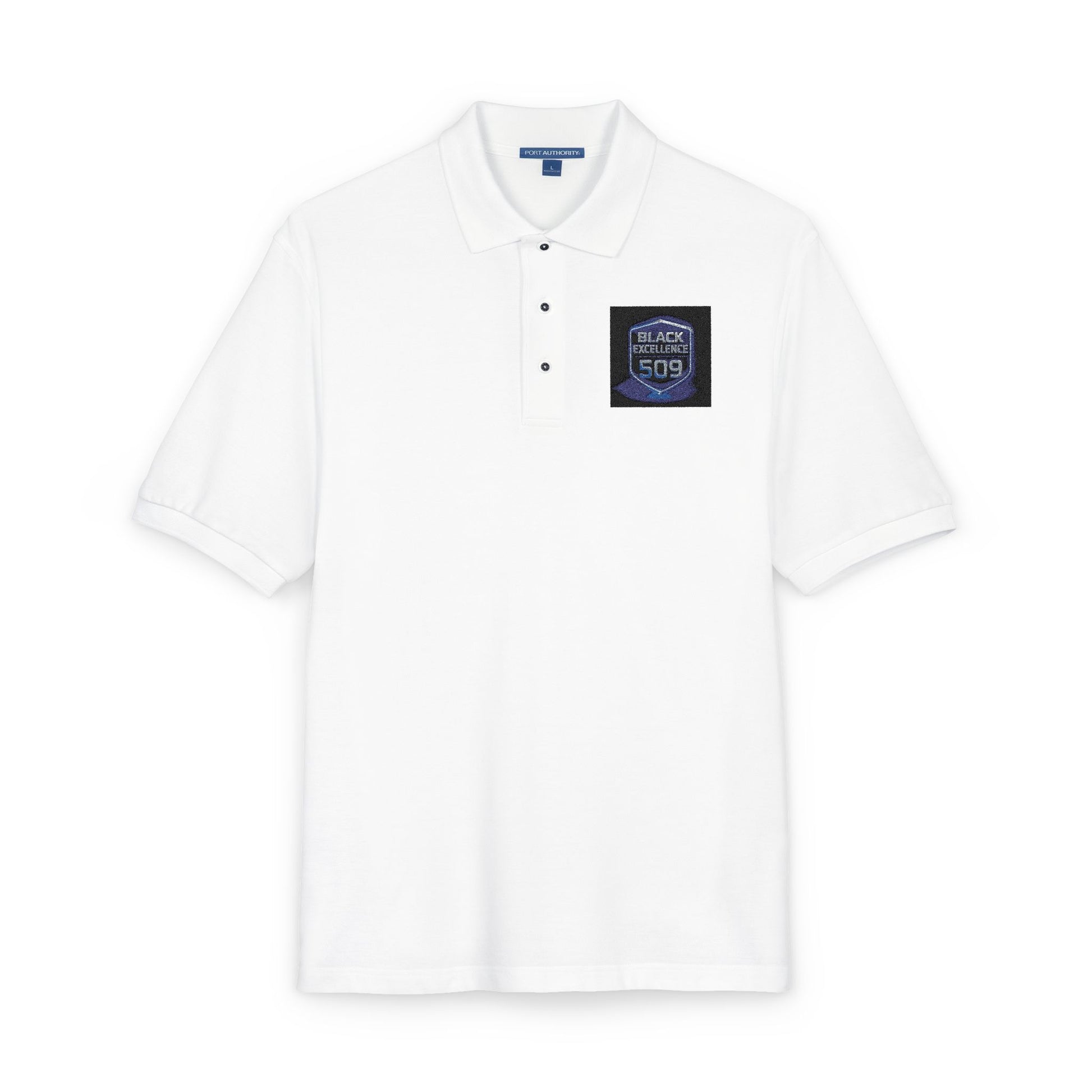 Embroidered 'Stay Weird' Blue Galaxy Polo