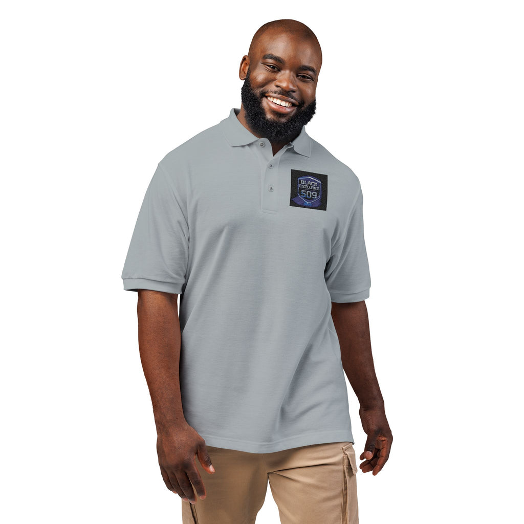 Embroidered 'Stay Weird' Blue Galaxy Polo