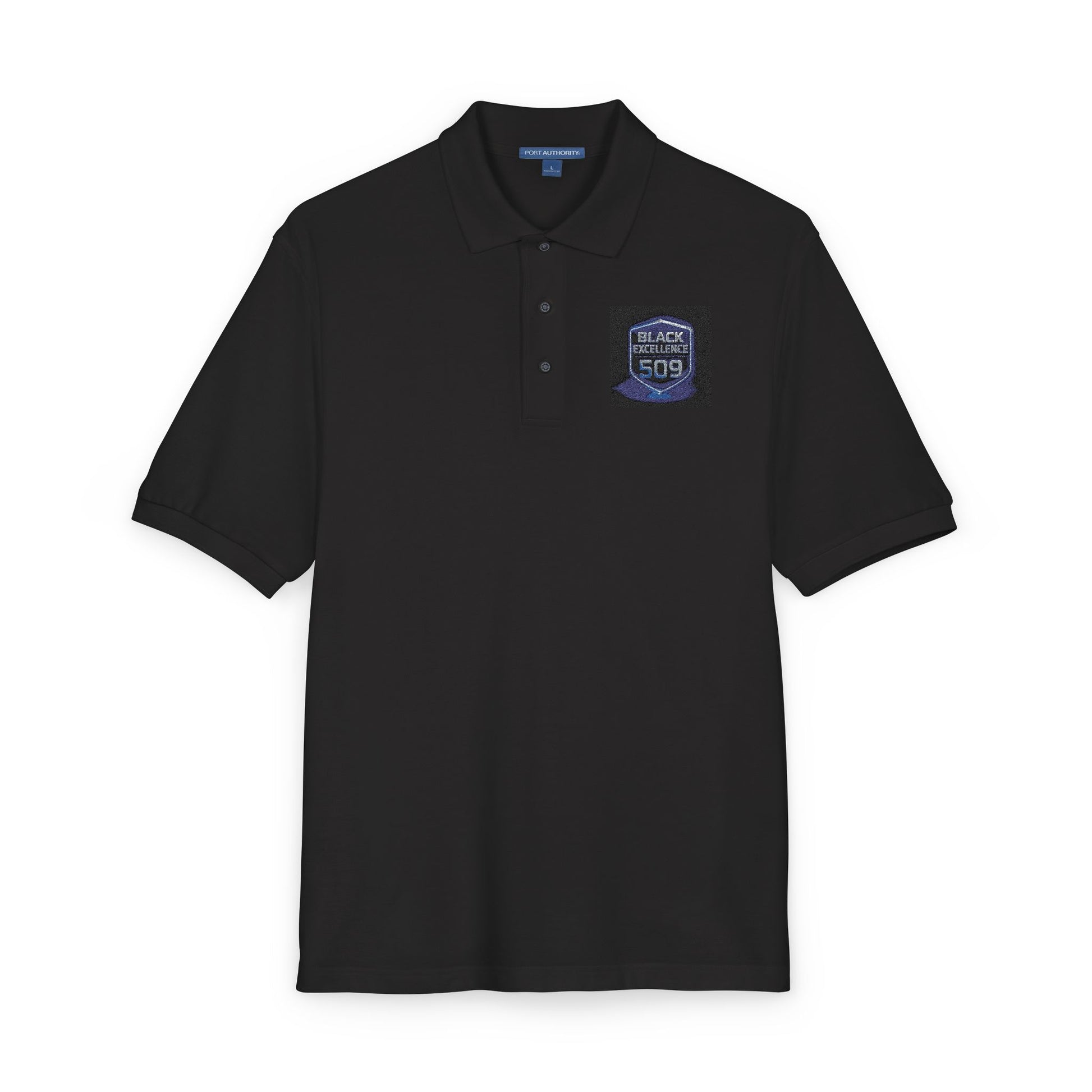 Embroidered 'Stay Weird' Blue Galaxy Polo