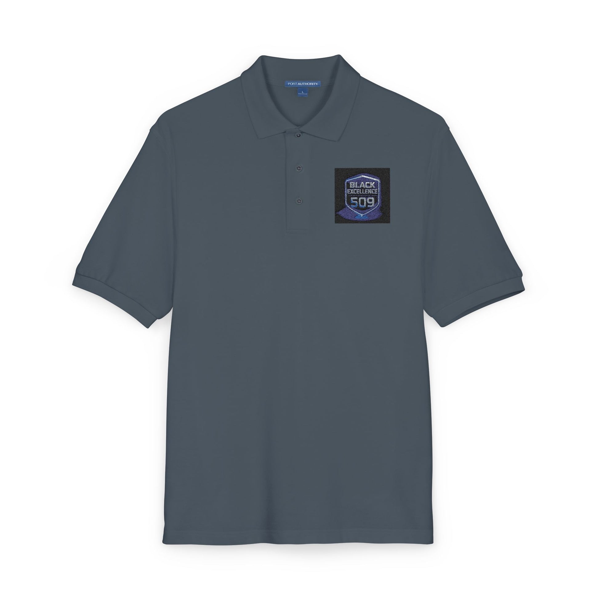 Embroidered 'Stay Weird' Blue Galaxy Polo