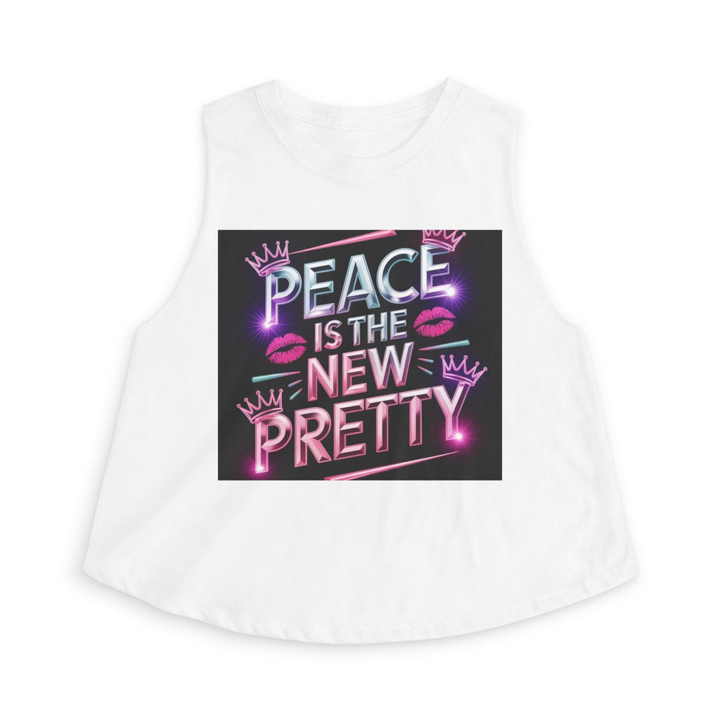 Peace Is The New Pretty Women's Crop Top – Neon Lip & Crown Graphic