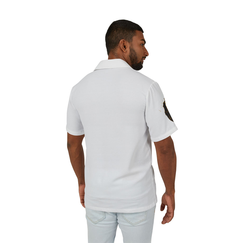 Hawaiian Camp Shirt — Minimal White AOP Short-Sleeve