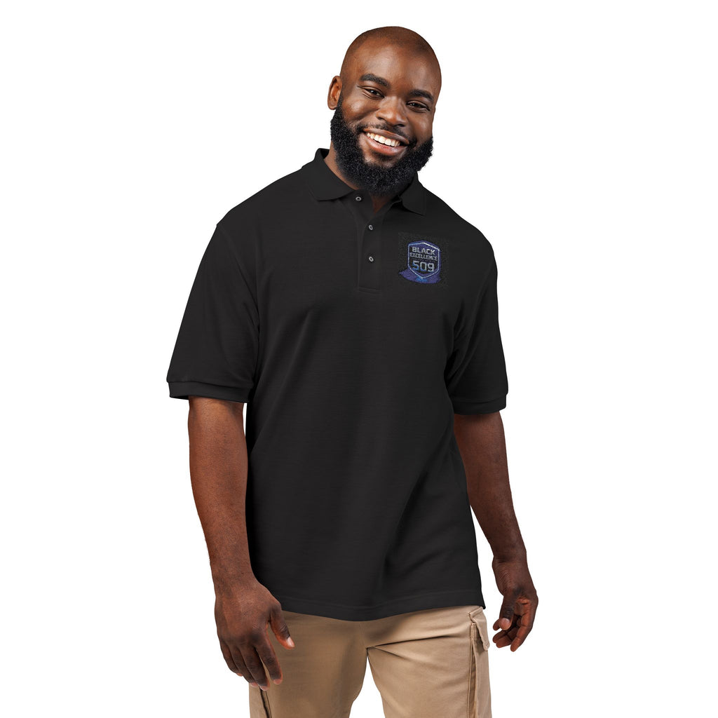 Embroidered 'Stay Weird' Blue Galaxy Polo