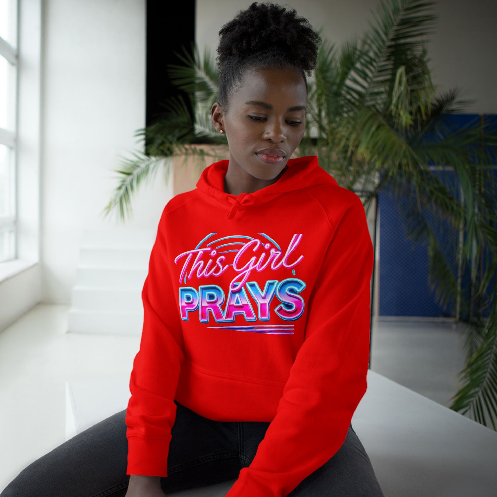 This Girl Prays Hoodie — Women's Faith Graphic Hoodie