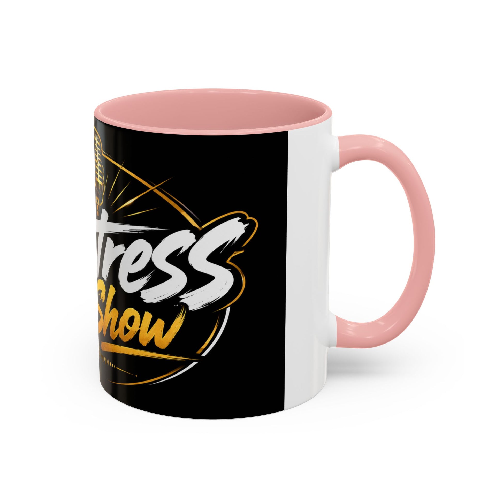 Accent Coffee Mug — '2-Stream Show' Black & Gold Podcast Logo Coffee Mug (11/15 oz)