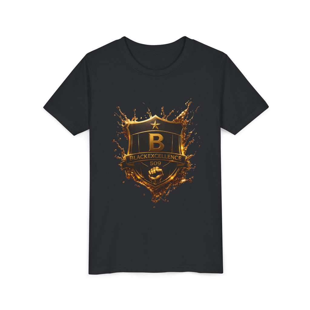 Youth Tee - Blackeyz Defense Gold Shield Graphic