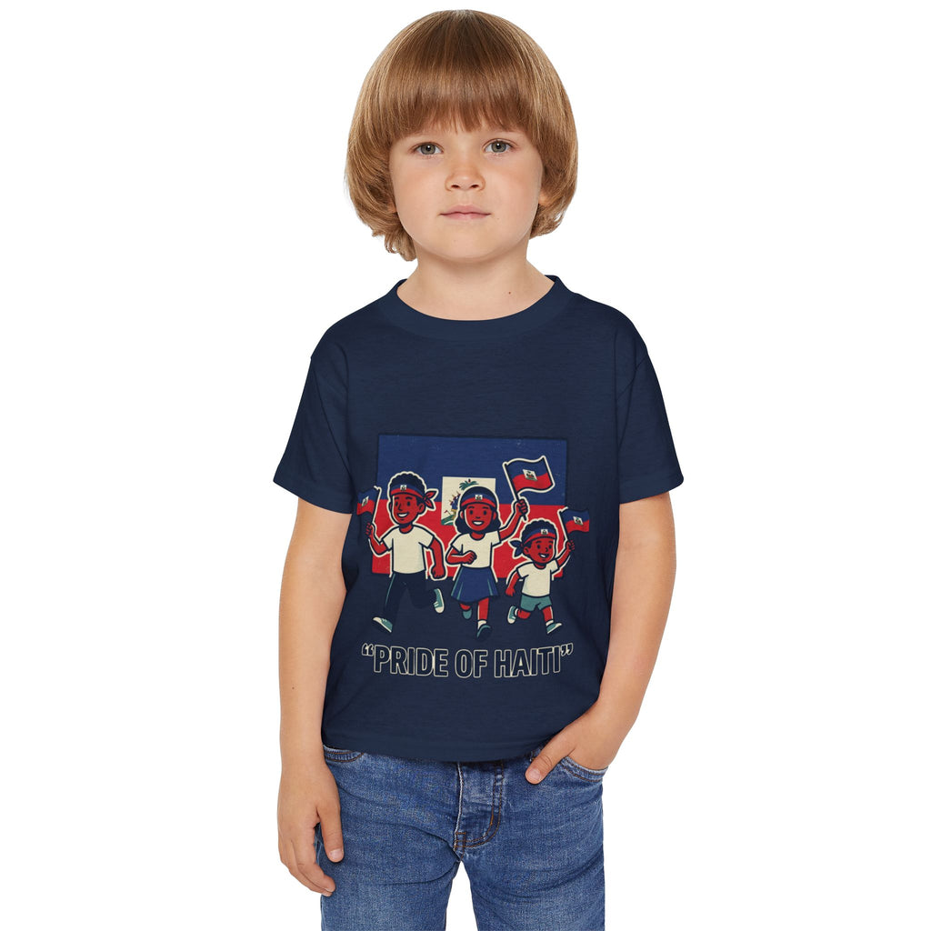 Toddler T-Shirt — “Pride of Haiti” Kids Graphic Tee (Patriotic Haiti Flag Design)